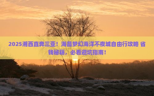 湘西去三亚海昌梦幻海洋不夜城自由团